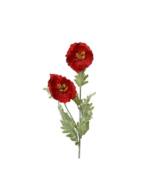 AMAPOLA ARTIFICIAL ROJA EN VARA 21X9X106CM
