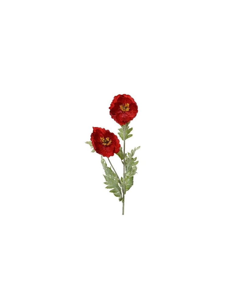 AMAPOLA ARTIFICIAL ROJA EN VARA 21X9X106CM