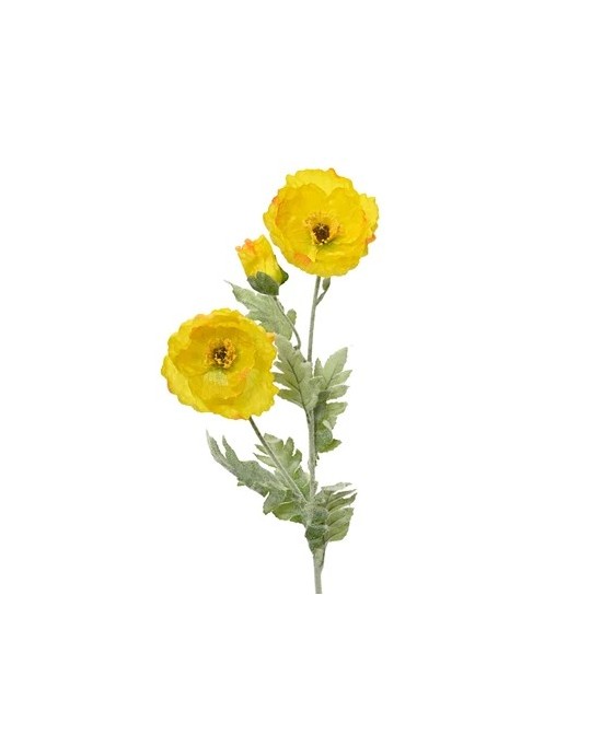 AMAPOLA ARTIFICIAL AMARILLA EN VARA 21X9X106CM