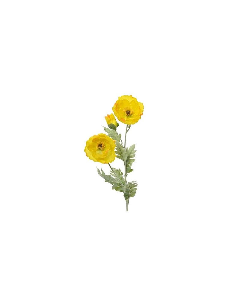 AMAPOLA ARTIFICIAL AMARILLA EN VARA 21X9X106CM