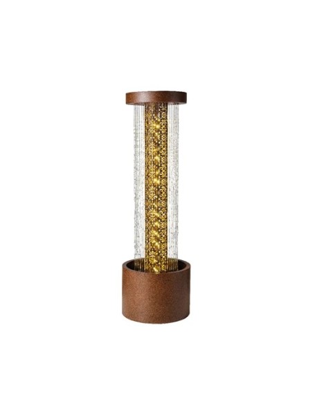 FUENTE GALVANIZADA CILINDRO MARRON RUSTICO 35X112CM