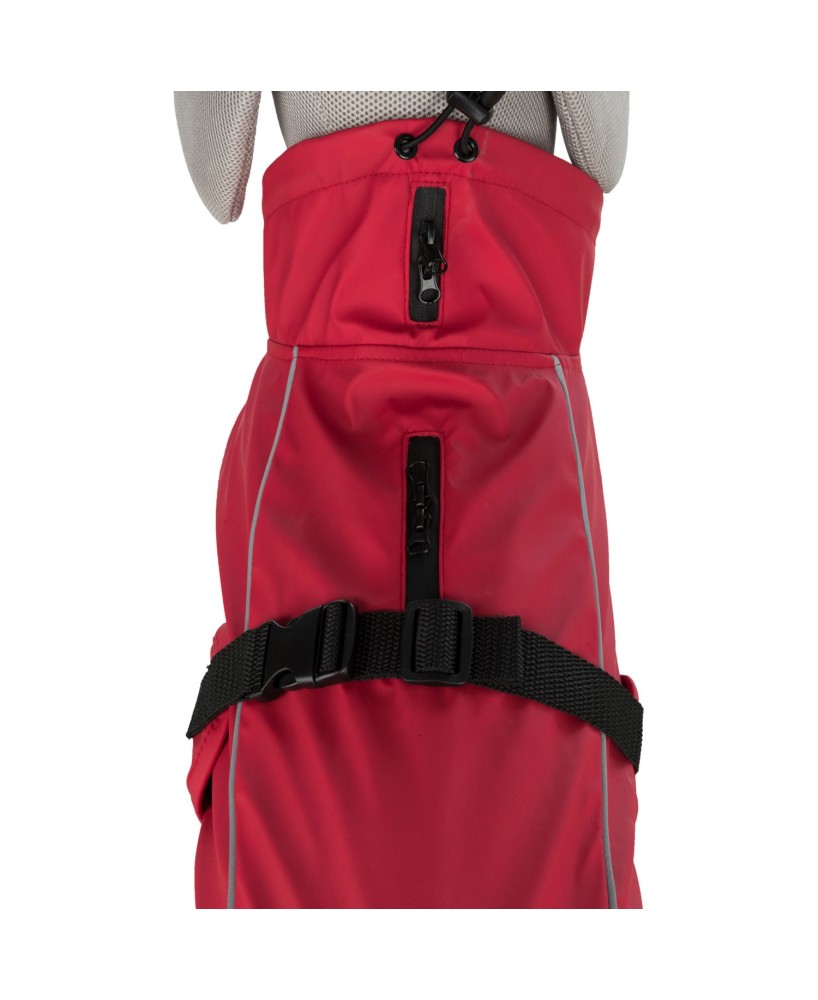 Impermeable Vimy Rojo L para Perros Grandes Protección contra Lluvia y Viento