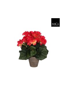 BEGONIA ROSA ARTIFICIAL EN MACETA 9X25X20CM