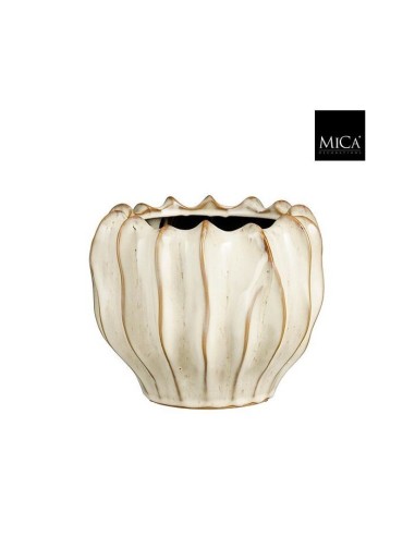 MACETA THOM REDONDO BLANCO 19X23X23.5CM
