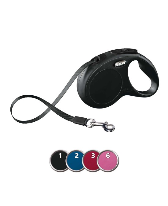 Flexi New Classic Compact XS Negro | Correa Retráctil para Perros Pequeños 3m


