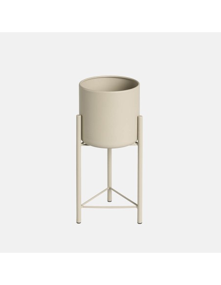 Cubre macetas Pluma 13x12x32 cm Crema  Elegancia y resistencia para interiores y exteriores

