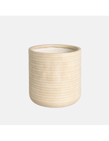 Maceta Cilindro Camiri 35x35 Crema  Elegancia y Durabilidad para Interior y Exterior

