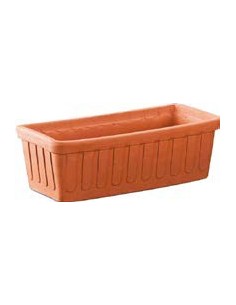 Jardinera Rayada 42 cm Terracota  Rústica, Resistente y Elegante para Interior y Exterior

