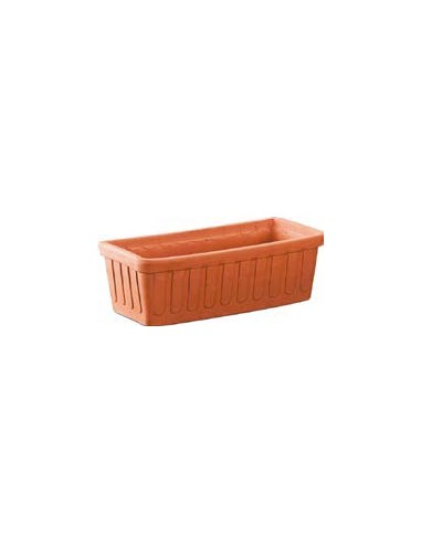 Jardinera Rayada 42 cm Terracota  Rústica, Resistente y Elegante para Interior y Exterior

