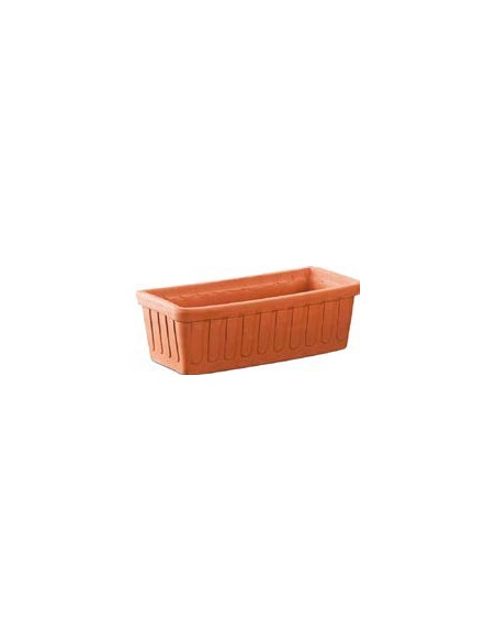 Jardinera Rayada 42 cm Terracota  Rústica, Resistente y Elegante para Interior y Exterior

