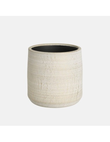 Maceta RISC Crema 18x18 cm  Diseño Moderno y Resistente para Interior y Exterior

