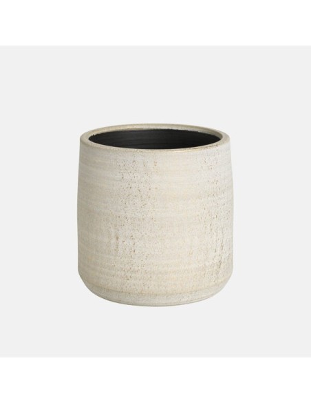 Maceta RISC Crema 18x18 cm  Diseño Moderno y Resistente para Interior y Exterior

