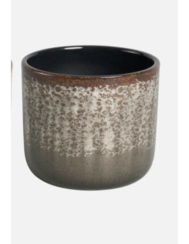 Maceta Cana Marrón Oscuro 14x12 cm  Elegante y Resistente | Endanea Garden

