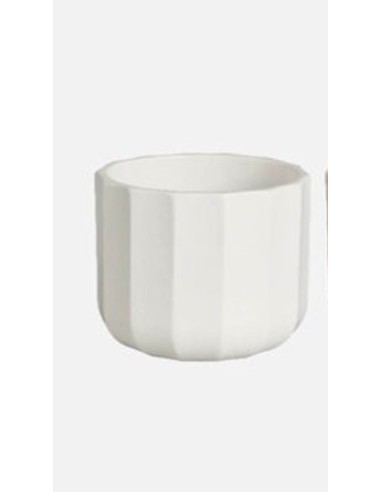 Maceta Cactus Sita Geometric Blanco 7x7 cm | Maceta de Cerámica Moderna para Cactus y Suculentas

