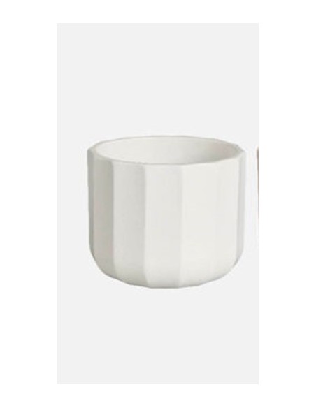 Maceta Cactus Sita Geometric Blanco 7x7 cm | Maceta de Cerámica Moderna para Cactus y Suculentas

