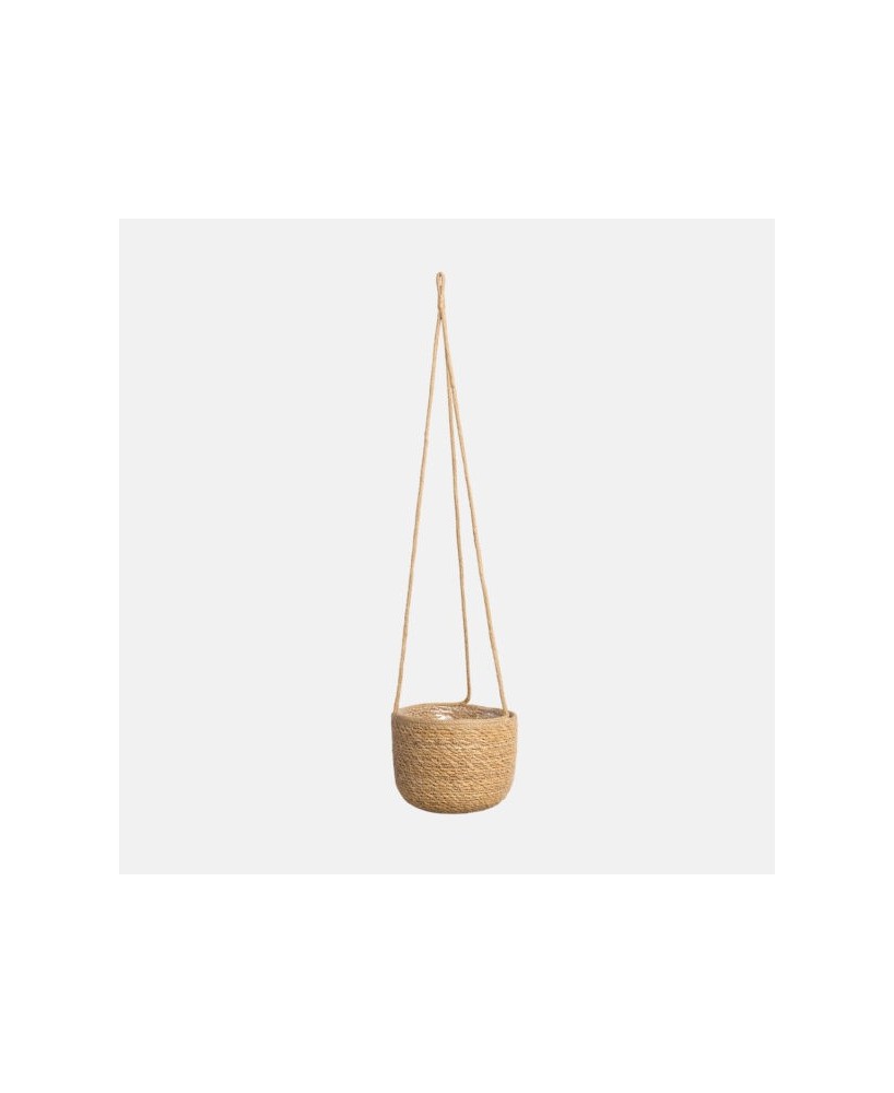 Basket Mila Natural 23x18 cm  Cesto Rústico de Fibra Natural para Balcones y Jardines

