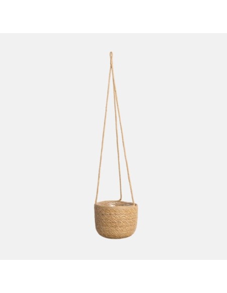 Basket para colgar Mila Natural 17x14cm | Cesto de fibra natural para jardín y hogar

