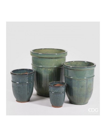 Vaso de Cerámica Verde 32 cm | Decoración Moderna y Versátil


