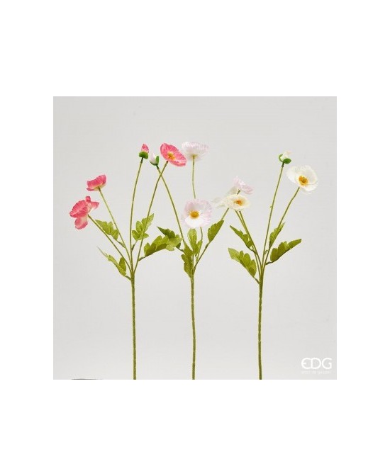 RAMA PAPAVERO BLANCO ROSA