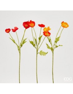 RAMA PAPAVERO NARANJA ROJO