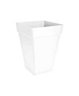 Maceta Loft Cuadrada Alta 37 cm Blanca para Interior y Exterior | Endanea Garden

