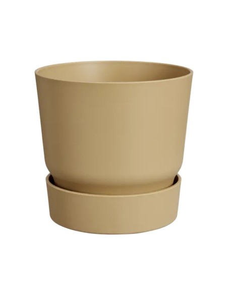 Maceta Redonda Greenville Arena Dorada 40 cm - Elegante y Resistente para Interior y Exterior | Endanea Garden