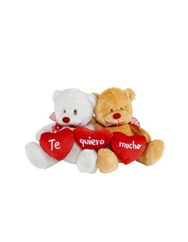 PAREJA OSITOS 20CM 3 CORAZONES TE QUIERO MUCHO