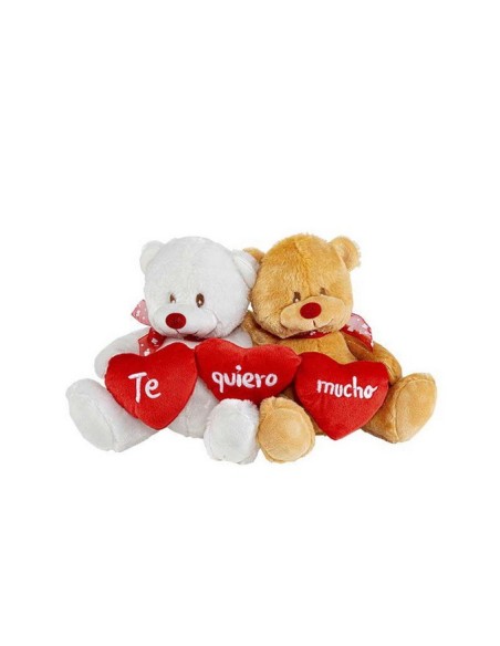 PAREJA OSITOS 20CM 3 CORAZONES TE QUIERO MUCHO