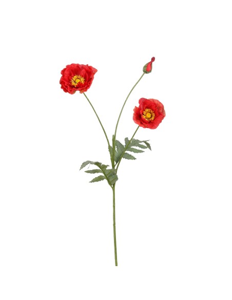 AMAPOLA ROJA PLASTICO RECICLADO 73CM